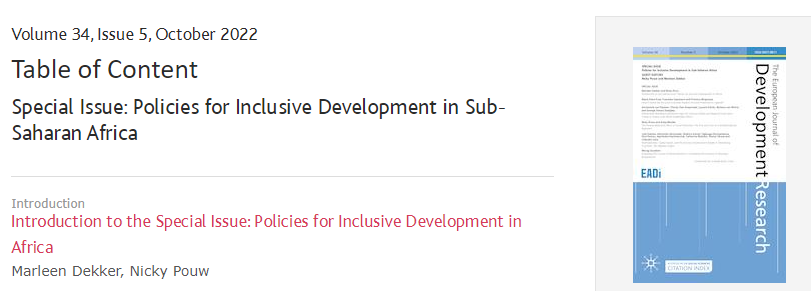 KeetieRoelen's tweet photo. New special issue European Journal of Development Research 📰 on inclusive #development in #SubSaharanAfrica 👉 great set of articles on #socialprotection #food #valuechain #informalwork

Check it out (most open access): https://t.co/R5dYdyrybx https://t.co/adAVJ6oa1E