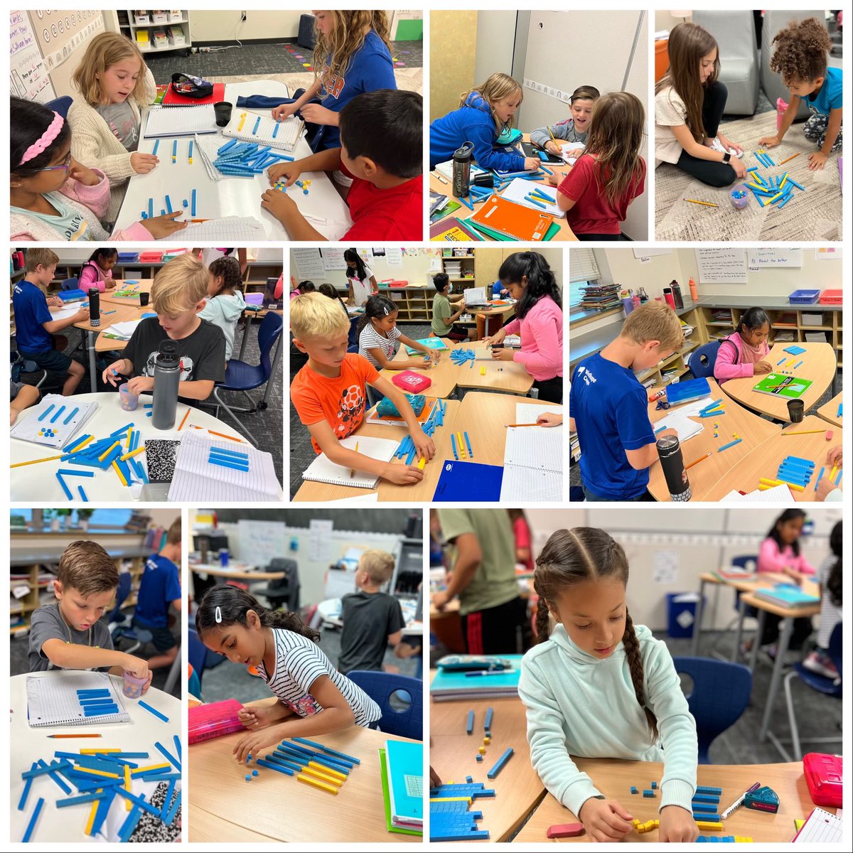 Love seeing these kiddos in Mrs. Baker’s class using base 10 blocks to learn how to represent 2 and 1 digit multiplication in the form of area models. They’re truly realizing what that pictorial model means!
