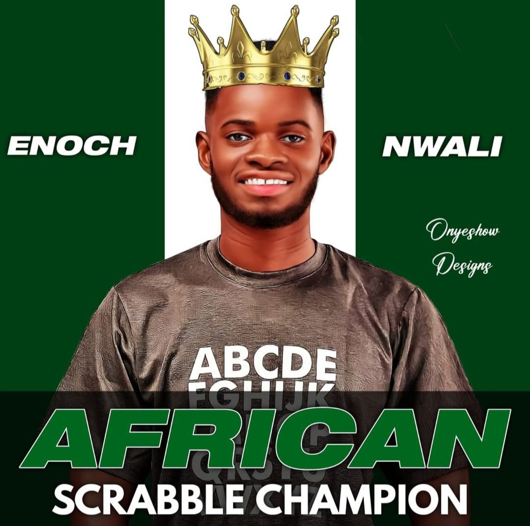 Peds_ca_'s tweet photo. PEDSCA celebrates Enoch Nwali @nwali_enoch as he just emerged the African Scrabble Champion.
Congratulations Enoch 👏👏👏
#chmapion #africanchampion https://t.co/e6X6d9njtE