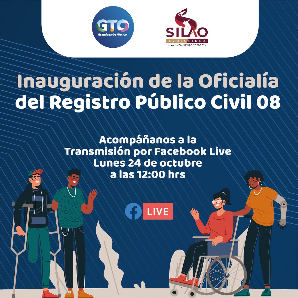 segobgente's tweet photo. En la @SEGOBGto buscamos acercar nuestros servicios a todos y todas, acompañanos en la inauguración de la Oficialía del Registro Civil 08 en @INGUDIS- #CERAVI. 🧔🏻📄👩🏻
🗓24 octubre
⏰ 12:00 hrs
📲#FacebookLive: https://t.co/kCGhyHKwMQ https://t.co/yaAWrHffYa