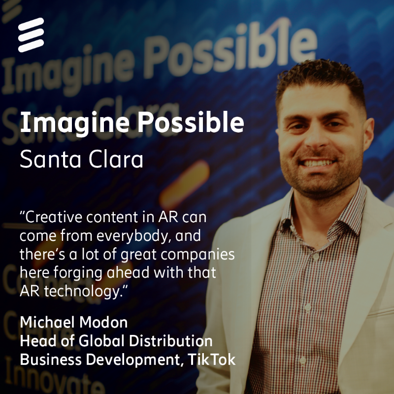 ericsson's tweet photo. Fresh off the stage last week we asked some of the speakers their takeaways from #ImaginePossible Santa Clara.

📌 Enjoy highlights from industry leaders at @hitachiastemo, @IKEAUSA, @MichaelModon from @tiktok_us, @unity, @OttoBerkes CEO of @HireRoadHR and many more

#ImagineLive