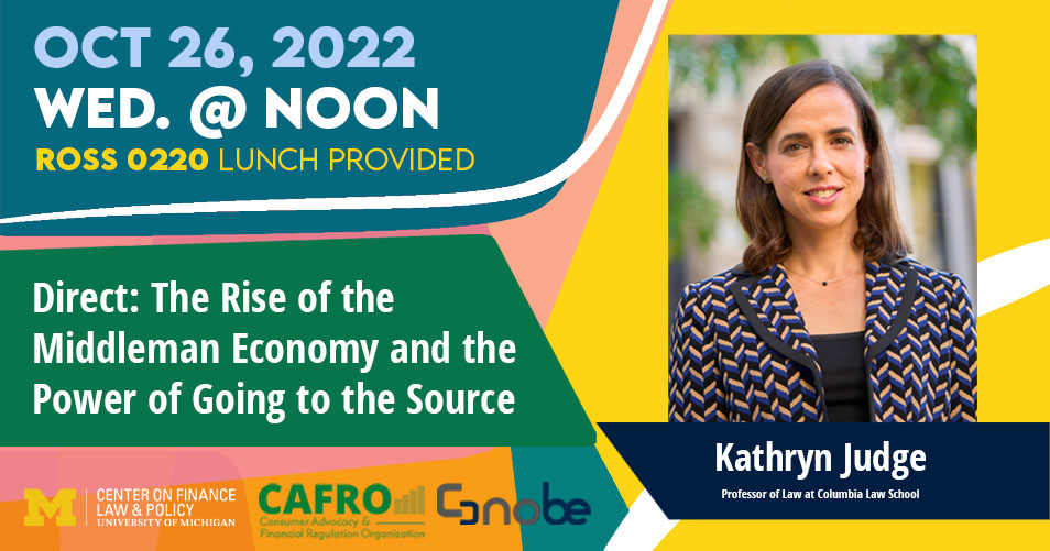 Wednesday @ Noon! Join us for <a href="/ProfKateJudge/">Kate Judge</a>'s book talk on the middleman economy and the power of going to the source.