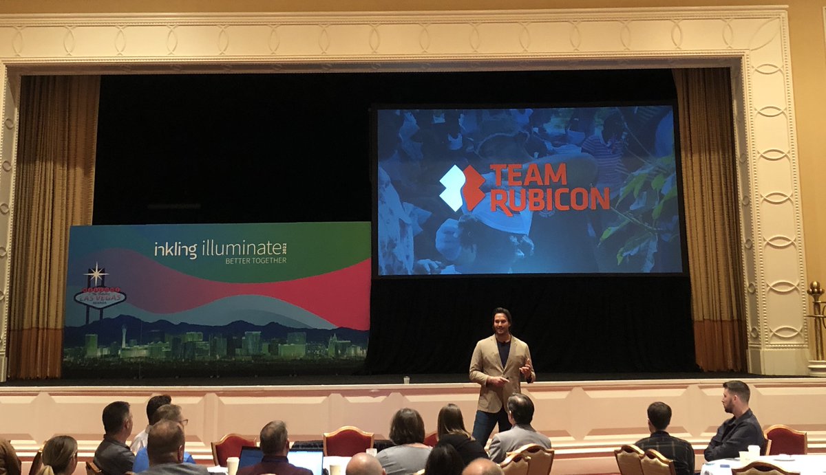 inkling's tweet photo. Great keynote presentation from @JakeWoodTR, Founder and CEO of @GiveGroundswell and @TeamRubicon, on the battle-tested frameworks for agility and teaming in an uncertain world.
#Illuminate2022 #InklingIlluminate #InklingIlluminate2022 #LearningatWorkspeed #BetterTogether https://t.co/p18rCajfup