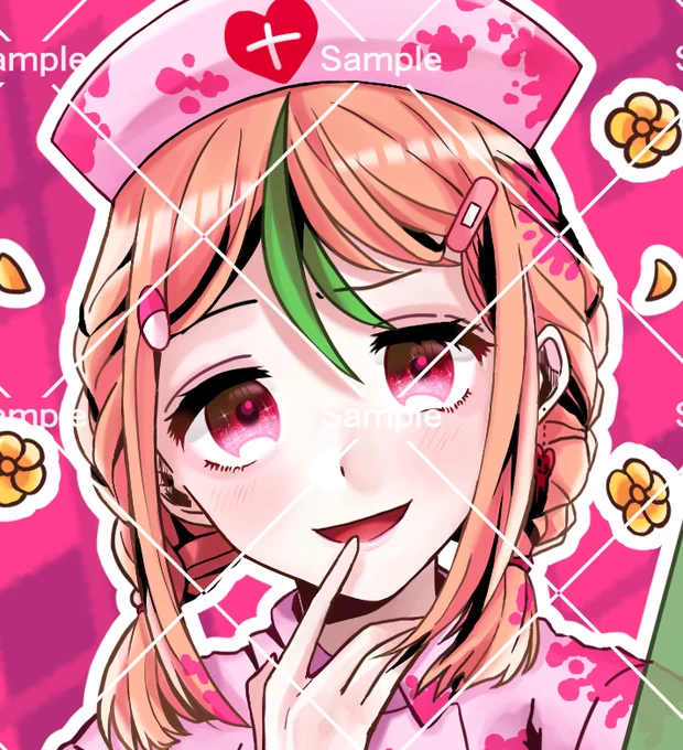 [お仕事報告]納品致しましたのでご報告～!優尾あみい()さんのハロウィン衣裳をお仕立てさせていただきました!クリアファイルやアクリルスタンドでのグッズ販売されています!シンプルだけどでっかい注射器を持ってますSDキャラもかわいいあみいさんのBOOTHにて販売されています 