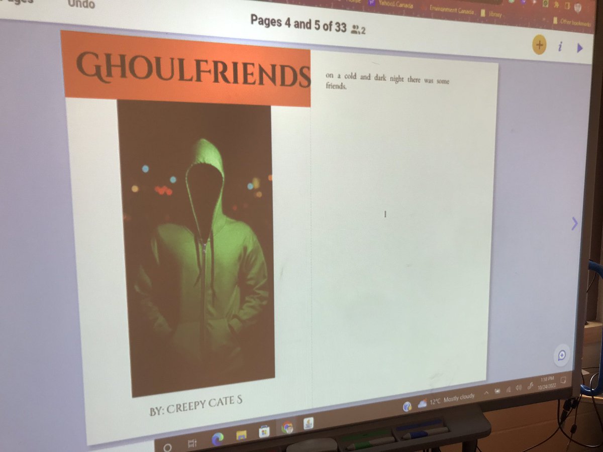 CoachPeteNL's tweet photo. The templates in @BookCreatorApp are awesome. We used the fiction template to collaborate on #HalloweenStories with@MmeWinsors class @paradiseelem @NLESDCA @nltatesic https://t.co/9TA2NZFbrT