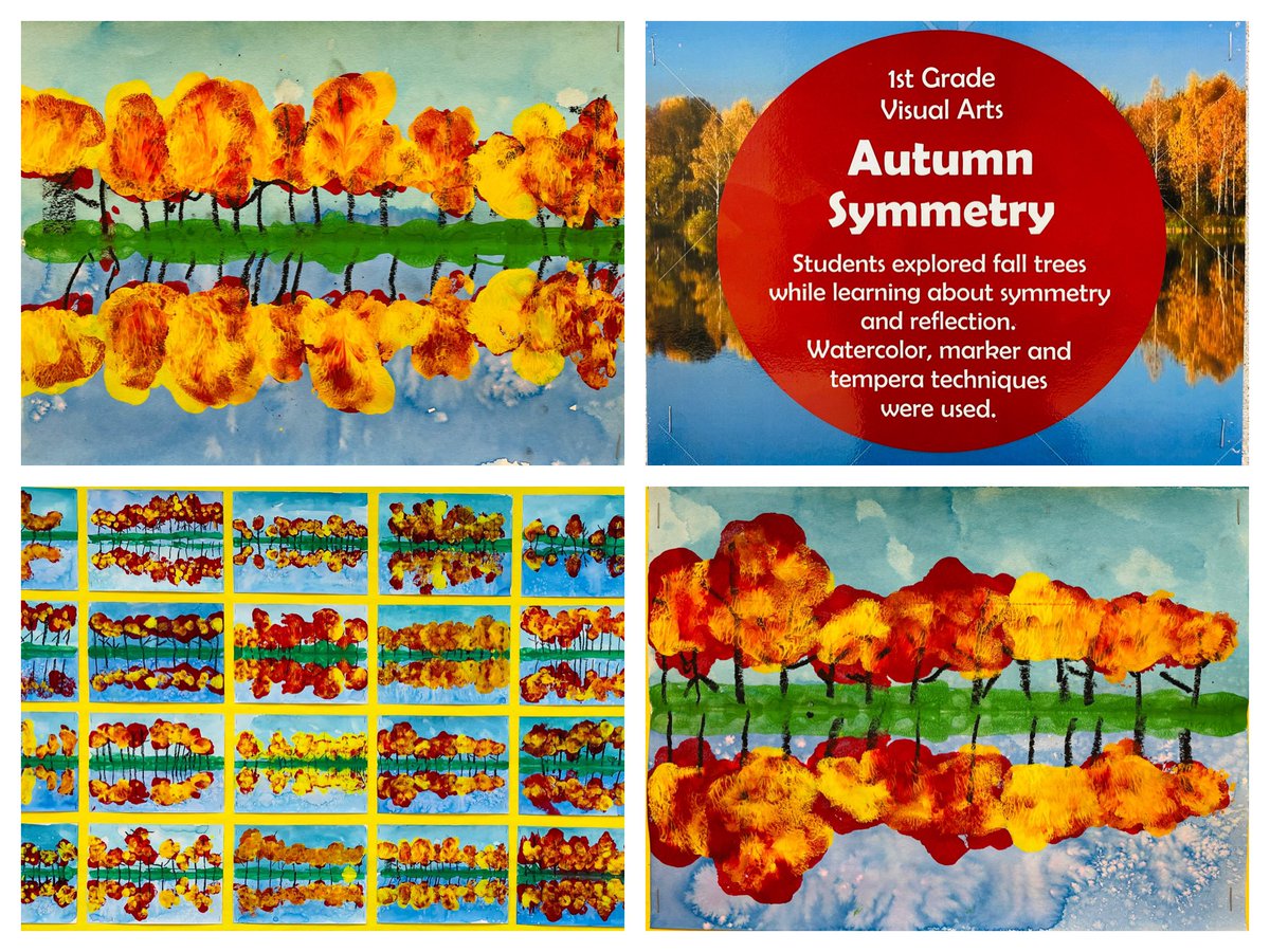 GanzVisualArt's tweet photo. Autumn Symmetry in 1st grade Art! #davis1 #arted #artsed https://t.co/cupCRgQ2wj