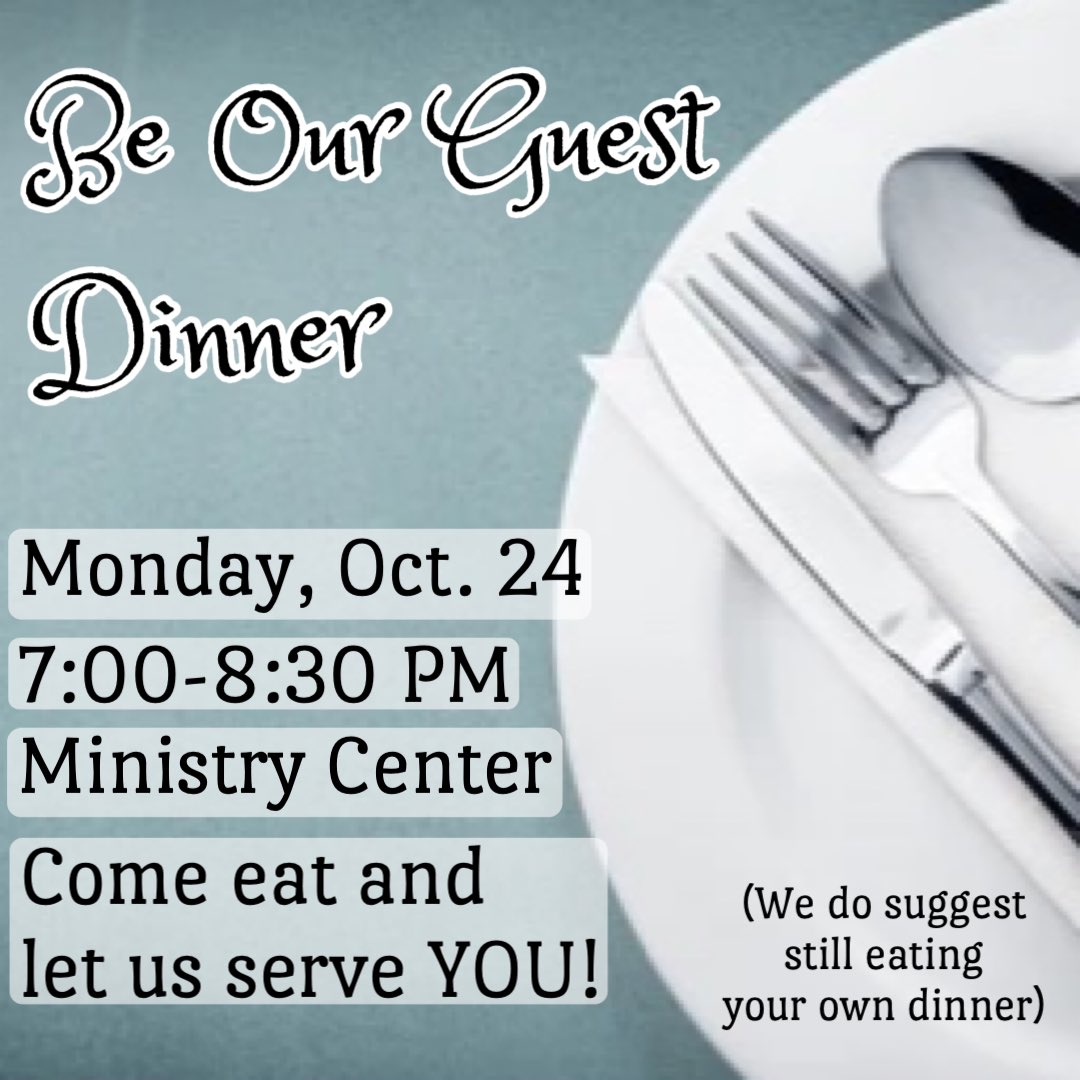 We hope you’re hungry! We’d like you to be our guest and let us serve you TONIGHT at Edge! See you at 7:00-8:30pm in the Ministry Center Banquet Room!