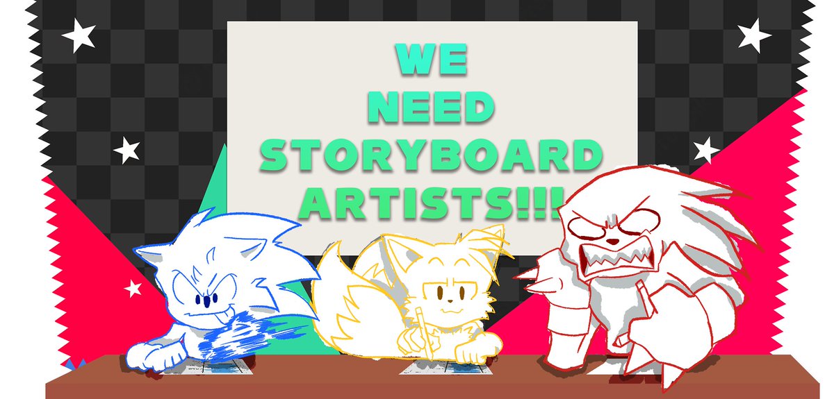 SonicAlter's tweet photo. ‼️ ANNOUNCEMENT ‼️
With the script for our Pilot Episode officially completed....STUDIO STARLIGHT IS OFFICIALLY LOOKING FOR STORYBOARDERS TO JOIN THE SONIC ALTER PROJECT!!!
#SonicTheHedeghog #SonicAlter #storyboard #sonicfrontiers https://t.co/RXLrQNLHFi