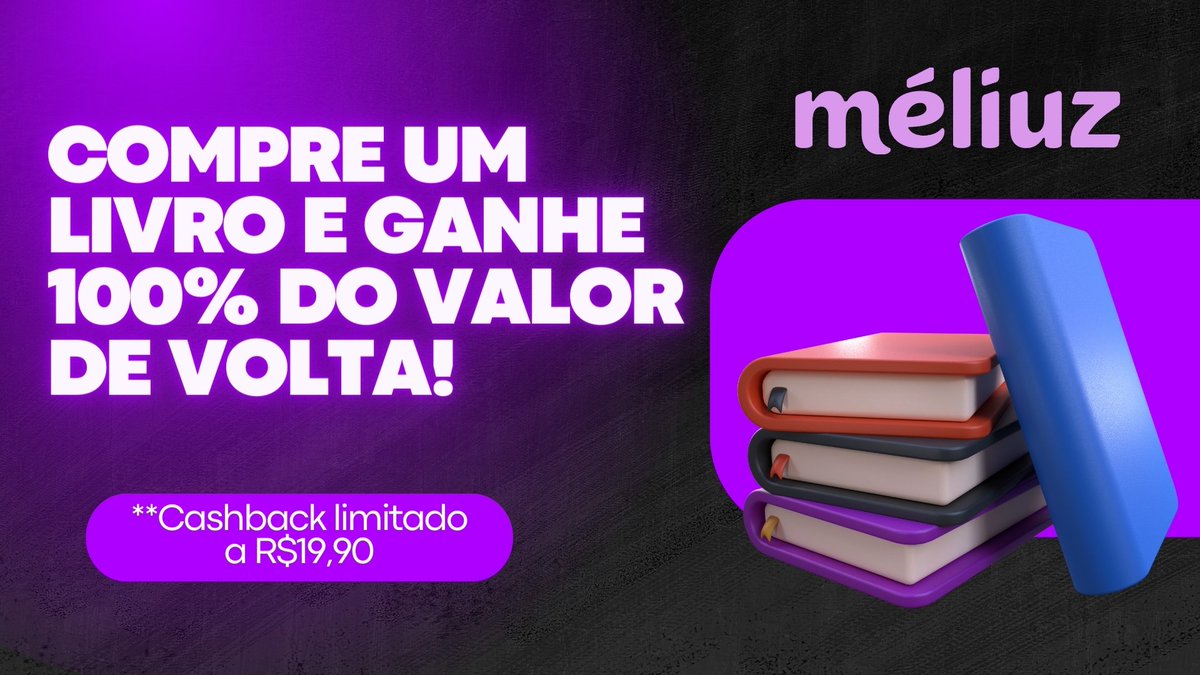 moliterarios's tweet photo. ⚡ DIA NACIONAL DO LIVRO COM CASHBACK!

📚 Aproveite a Semana Nacional do Livro ganhando 100% de cashback
(até R$19,90) com a @MeliuzOficial!

E o livro que você escolher pode sair de graça:

🔗https://t.co/da34Mf6ira

✨ Segue o fio pra saber como #publi

#SemanaDoLivroMeliuz https://t.co/lbYTaczqbP