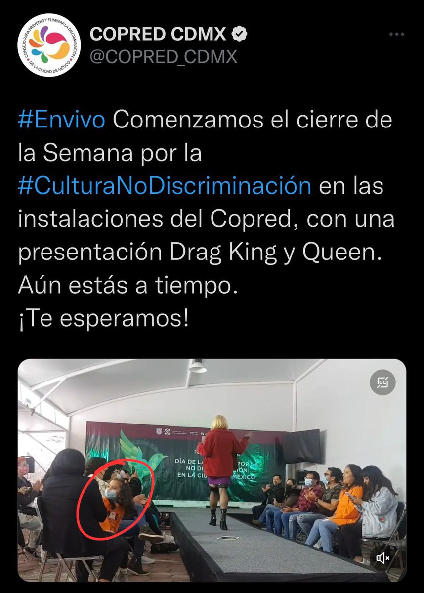 No me distraigan a <a href="/COPRED_CDMX/">COPRED CDMX</a> y <a href="/Geraldina_GV/">Geraldina González de la Vega🪶</a>, andan sexualizando menores de edad con eventos de drag queens.

En esto se gastan los impuestos de los mexicanos.