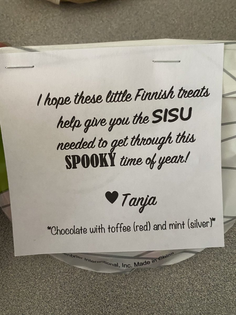BCEMrsPerry's tweet image. Thank you @gamillt for these awesome Finnish treats! Way to spoil our House of Sisu! @BearCreekElem #gcisd