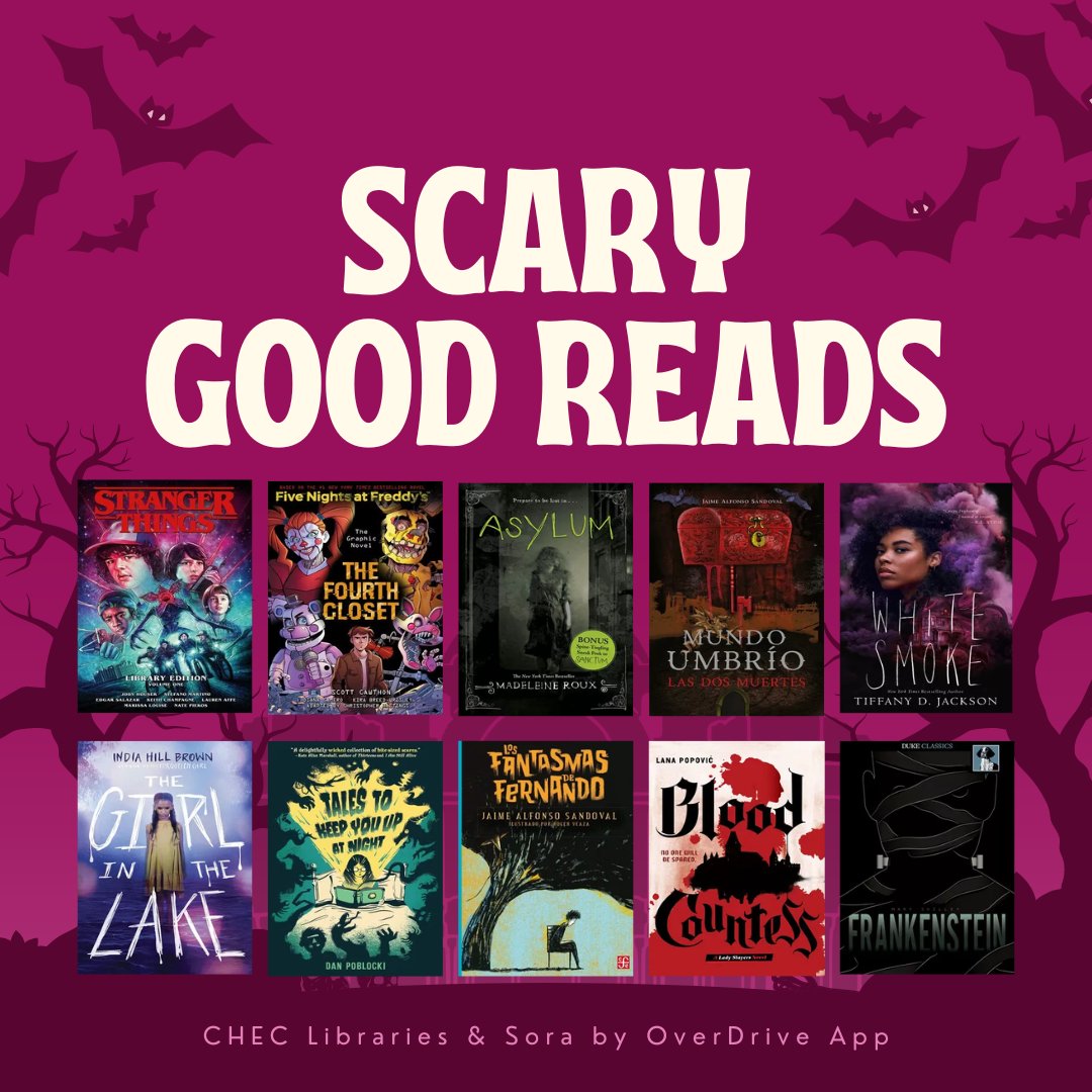 angfalkenberg's tweet photo. Spooky season is here! Visit @CHECDC Libraries and @Sorareadingapp for these titles and more. Pun courtesy of a tweet I can't re-find. #CHECReads #DCPSReads #DCPSNeedsLibrarians @DcpsLibrary https://t.co/cmRhAzUdig