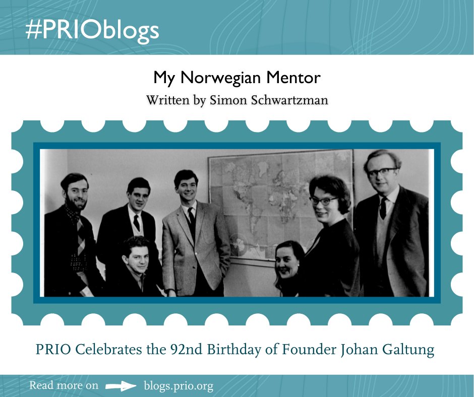 PRIOresearch's tweet photo. PRIO’s founder @JohanGaltung, is 92 today! We’re taking this opportunity to publish an essay by one of his former students, Simon Schwartzman.

Read it now on #PRIOblogs 👉 https://t.co/2IFiamY4zm. https://t.co/CKujk5TnJT