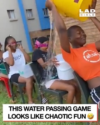 Blindfolded pass the water game goes viral, b have you tried it