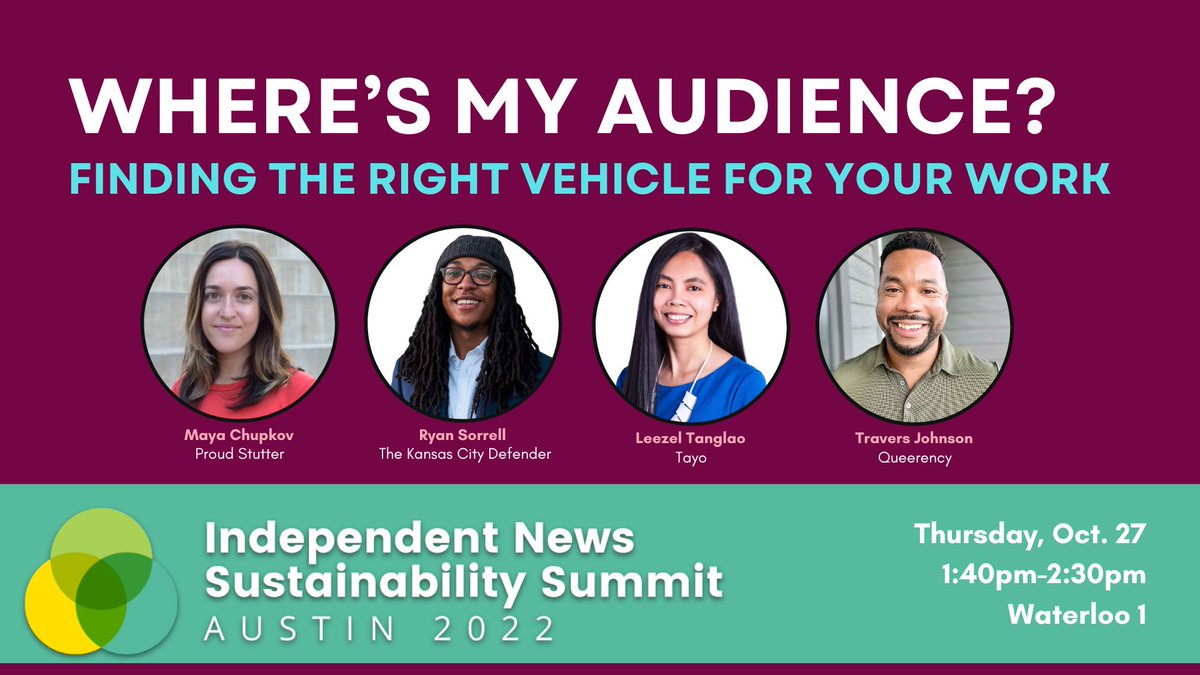 Excited to be talking about Proud Stutter this week in Austin at the Independent News Sustainability Summit. Kudos to organizers <a href="/LIONPubs/">LION Publishers</a> <a href="/fundjournalism/">News Revenue Hub</a> &amp; <a href="/TexasTribune/">Texas Tribune</a> for making this happen!
inss2022.sched.com/event/1AfWm/wh…