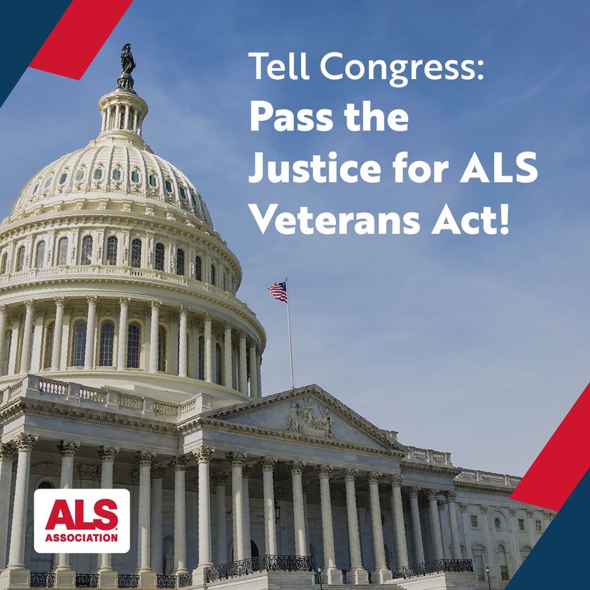 Take action today and tell your representative to pass the Justice for ALS Veterans Act: bit.ly/3CxQSuI
This legislation would ensure benefit eligibility for surviving spouses of vets who have passed from #ALS, regardless of how long their loved one lived w/ the disease.