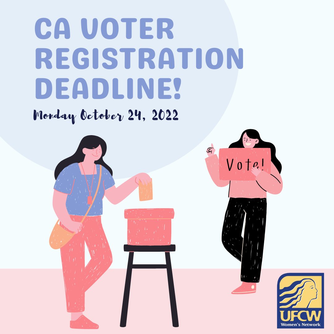 Today is the last day to register to vote in California! Register here: covr.sos.ca.gov
