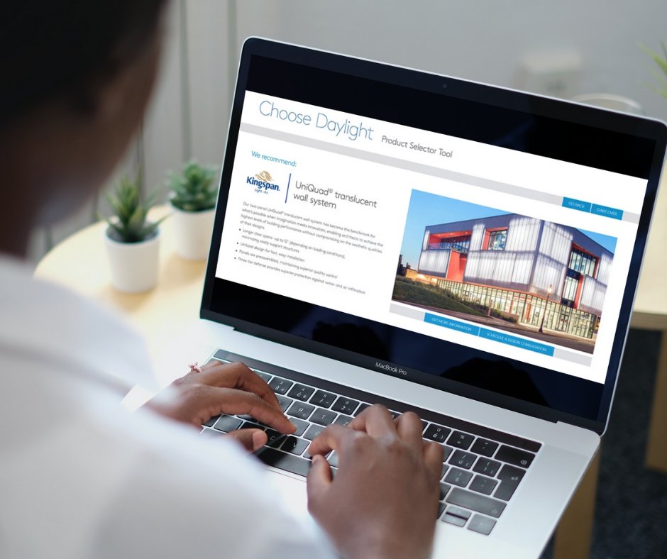 Not sure which daylighting solution is the best fit for your project? Check out choosedaylight.com, a tool that walks you through a few questions about your project and suggests the system that's the best fit.