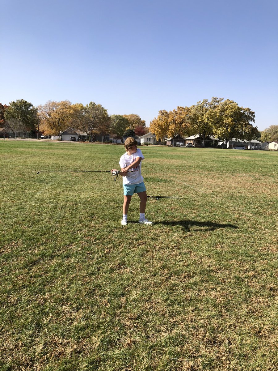 Sciencesaurus's tweet photo. First annual casting contest at Grand Island Senior High was a windy success!#boldlyGIPS https://t.co/x3A3EGyQNp