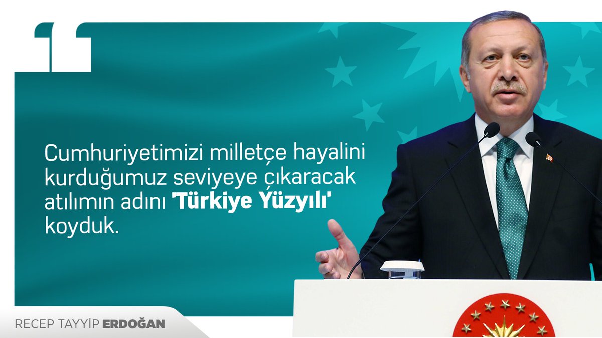 Cumhurbaşkanımız Sayın @RTErdogan: Türkiye Yüzyılı - Ülkemizin ve medeniyetimizin kazanımları üzerinde yükselteceğimiz bu vizyon yeni nesillere bırakacağımız en büyük mirasımız olacaktır. 📍Millete Sesleniş