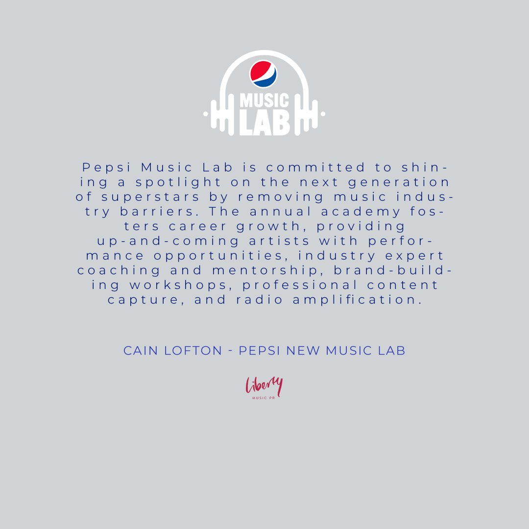 LibertyMusicPR's tweet photo. The amazing @cainlofton is a #pepsimusiclab Artist! she will be in New York City this week joining the annual academy committed to shining a spotlight on the next generation of superstars by removing industry barriers!
#newmusic #pepsi #libertymusicpr #nextgenartists https://t.co/uZsHg6IRRD