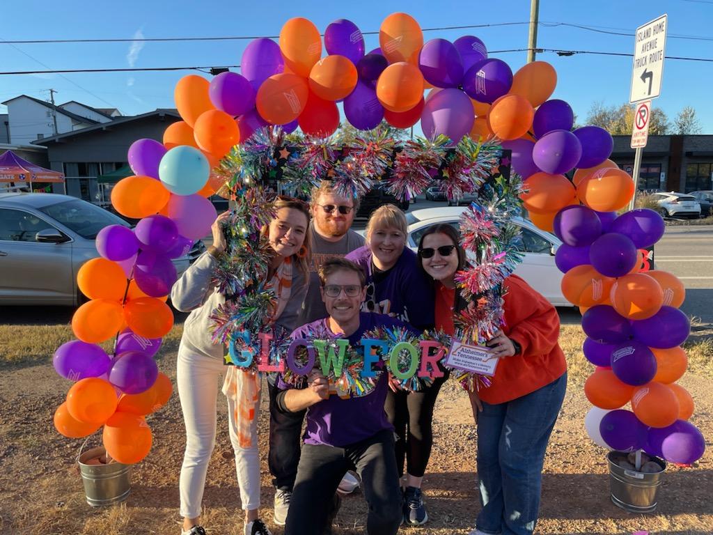 utkcsw's tweet photo. Some of our students and faculty volunteered at the Alzheimer's Inc. TN Glow Walk/Run last Friday; what a great time for a great cause! #EndAlzheimers #UTCSW #GlowRun https://t.co/wsUstuuLwZ