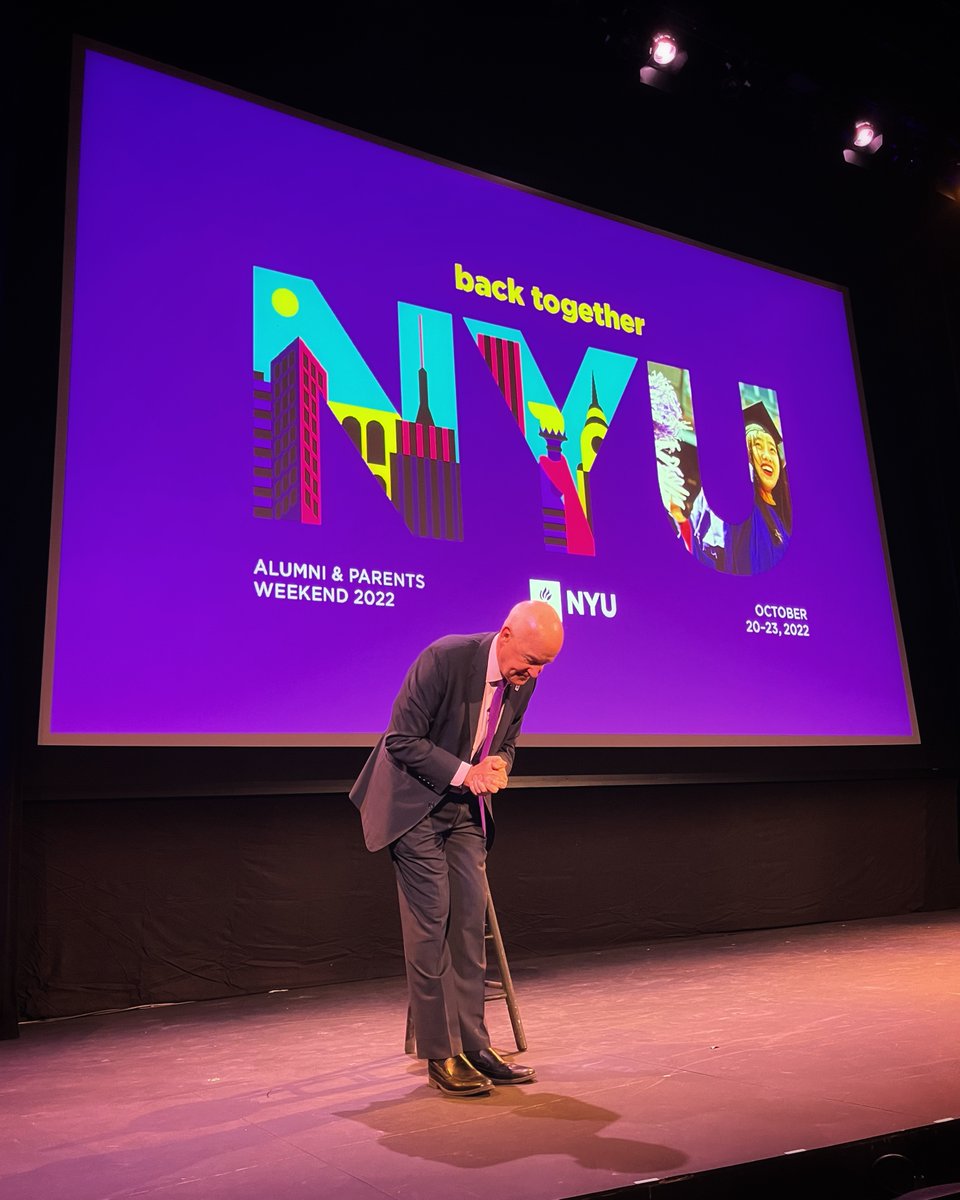 NYUAlumni's tweet photo. Thank you, #NYUAlumni and parents, for an unforgettable time back together at #NYUAlumniWeekend! We’ll see you in 2023. 💜 https://t.co/ta7ZOMJ4aq