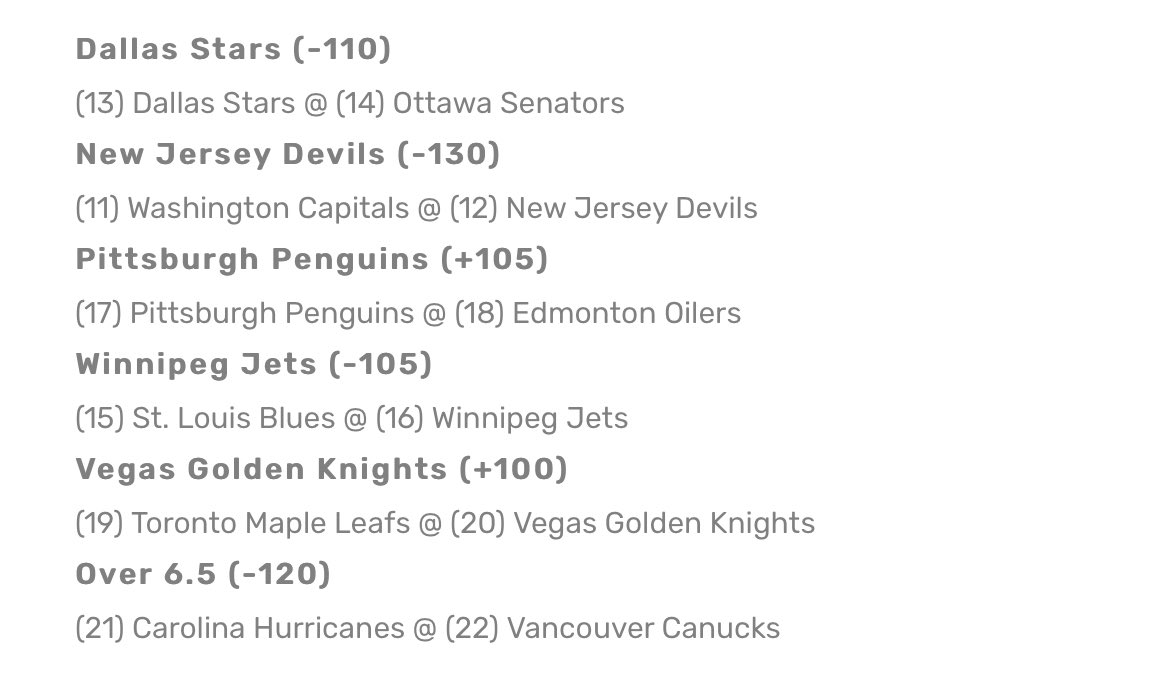 VoltagePicks's tweet image. Giving away 100$ if this parlay hits rules
1. Like
2. Follow 
3. retweet 
#sportsbettingtwitter #nhl #giveaway #free