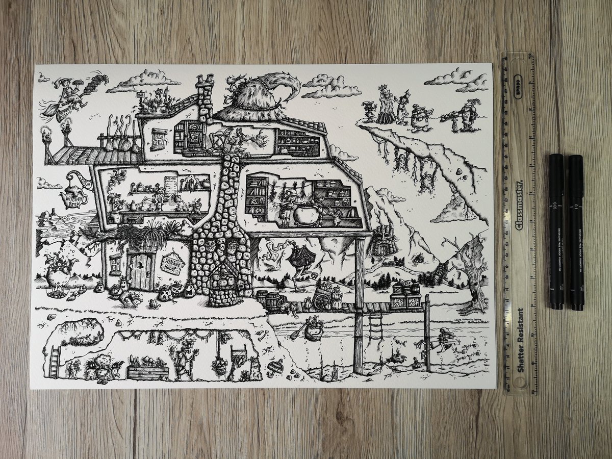 weebird20art's tweet photo. My second Wimmelbilder the Witches Haunt is now also available in A4 size!

You can get both the original size, and the new A4 size at my Etsy store!

https://t.co/AVTgAj0kBm

#Halloween #HocusPocus #wimmelbild #pendrawing https://t.co/mhQKjLaH80