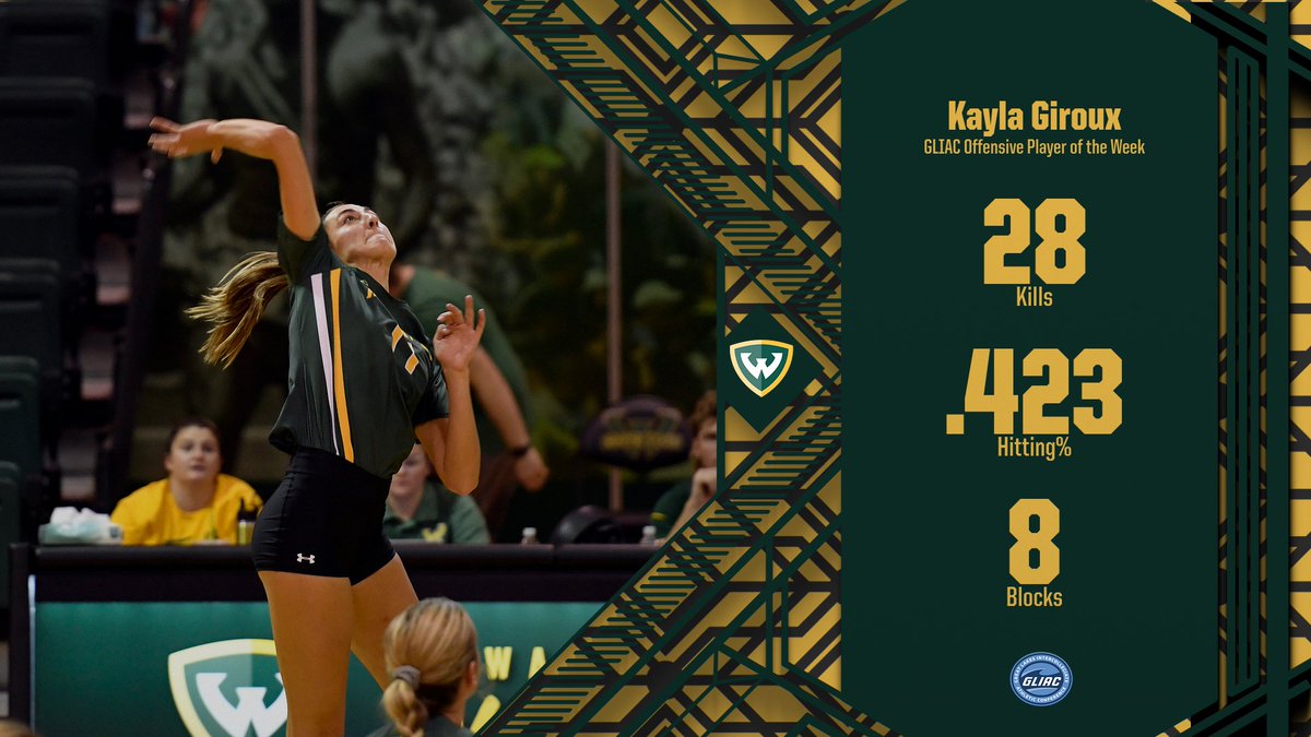 waynestwarriors's tweet photo. #WarriorVB:  Kayla Giroux Earns GLIAC Offensive Player of the Week Honors

https://t.co/F5M9539Lrc

@WayneStateVB 

#ThisIsOurDetroit https://t.co/UyvGmPm4tb