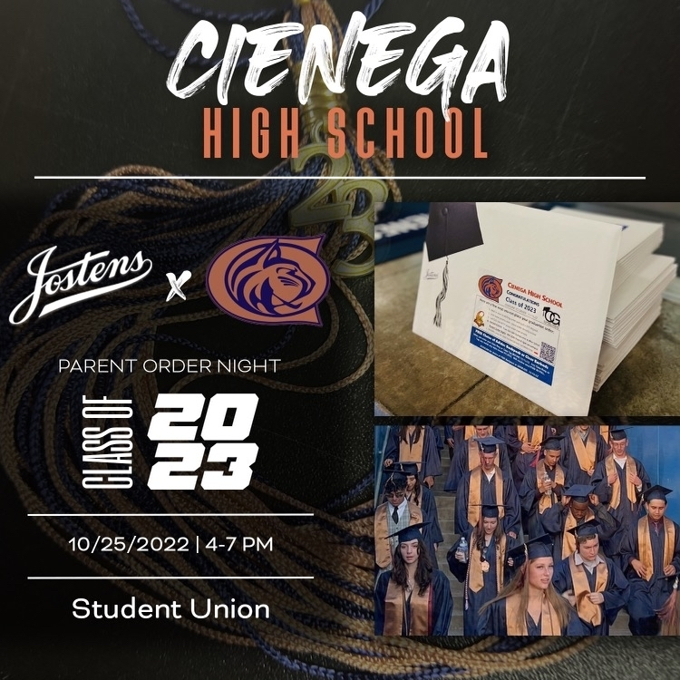 ATTENTION SENIORS! 
Jostens will be on campus to take CAP &amp;amp; GOWN orders tomorrow during lunch, after school and during Parent Order Night 4:00pm-7:00pm!