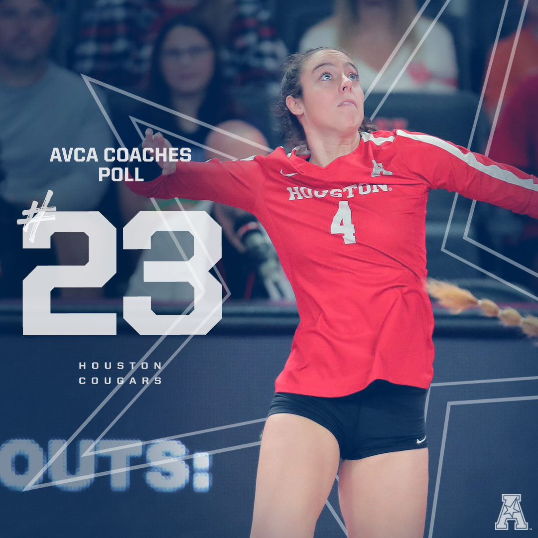 American_Conf's tweet photo. For the first time in Conference history, we have 2 schools ranked in the @AVCAVolleyball Coaches Poll!🏐

#23 @UHCougarVB 
#25 @UCF_Volleyball 

#AmericanVB https://t.co/4l3CermUF2