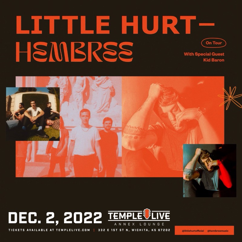 TempleLiveWich's tweet photo. JUST ANNOUNCED 🎸 @HembreeMusic  &amp; @LittleHurt are taking over our Annex Lounge w/ special guest @KidBaronMusic on Friday, December 2nd! Make plans now and come jam with us, #Wichita! 🤗 

Tickets go on sale on Friday at 12PM: https://t.co/IKSEtmIqmb