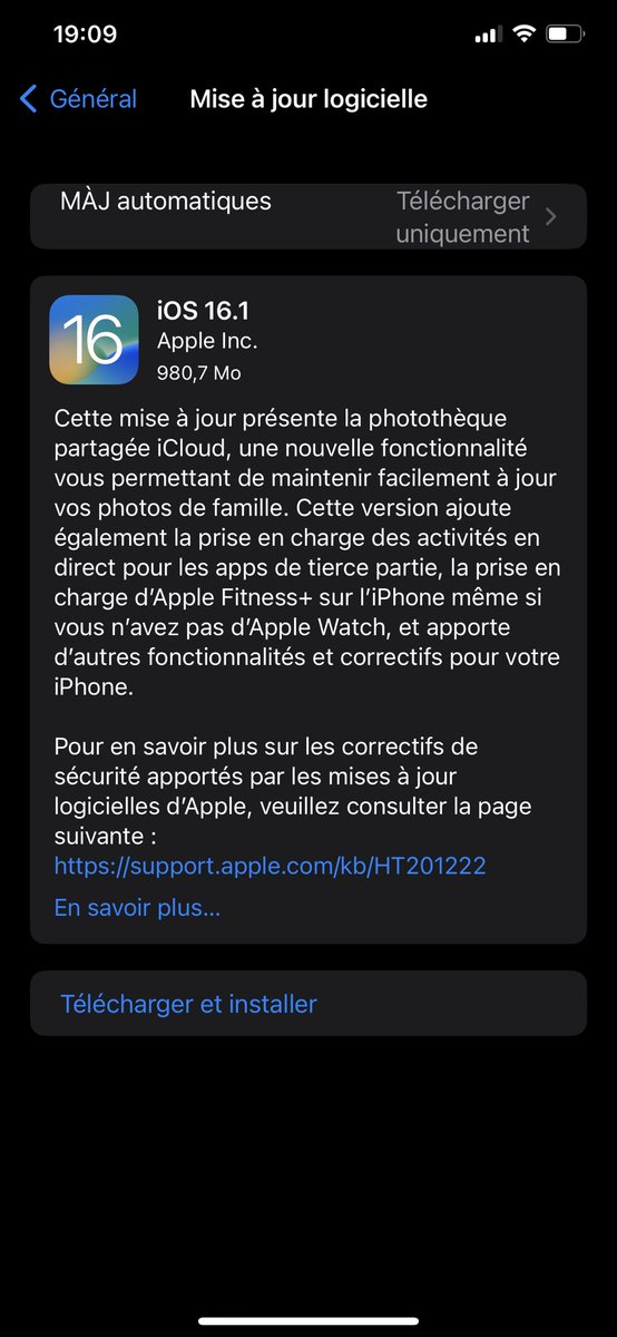 Francois_Remi's tweet photo. #ios16.1 est dispo ! https://t.co/6M5bdE2pLD