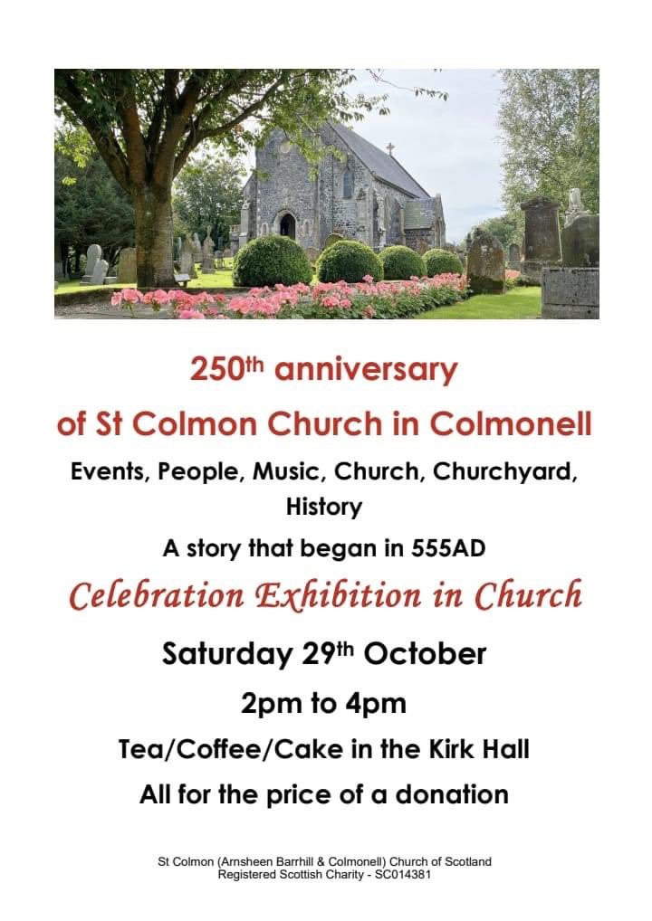 HistoryCarrick's tweet photo. Two history events going on this week in Carrick. Kirkmichael and Colmonell. See Details in posters below. #localhistory #history #kirkmichael #colmonell https://t.co/qshVX221HX