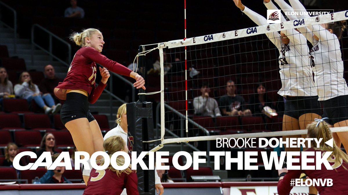 Freshman phenom! 👏💪

Congratulations to Brooke Doherty on being named CAA Rookie of the Week! The freshman had a career-high 22 kills in Sunday’s five-set win against College of Charleston. 

📰 bit.ly/3snMwl9

#PhoenixRising #ElonVB