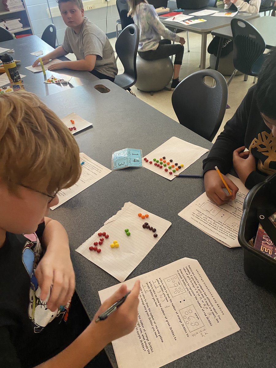 Learning about the 3 ways to write ratios using Skittles! #AESpride <a href="/AlvatonElem/">Alvaton Elementary</a>