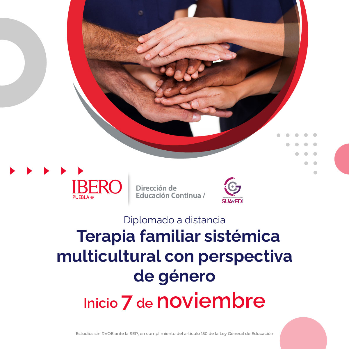 iberodiplomados's tweet photo. Fórjate como profesional en terapia familiar sistémica multicultural con perspectiva de género y participa en clases virtuales en vivo.
más información: https://t.co/heVy4uHm7D https://t.co/SyqriiHXed