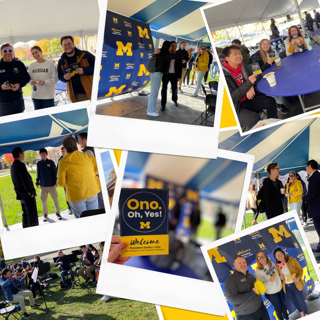 UMInvolvement's tweet image. Friday was extra beautiful when we saw so many students at the welcome events for President Ono! Thank you to all the volunteers for helping create such a fun event.

#OnoOhYes #ImetSanta #WelcomePrezOno