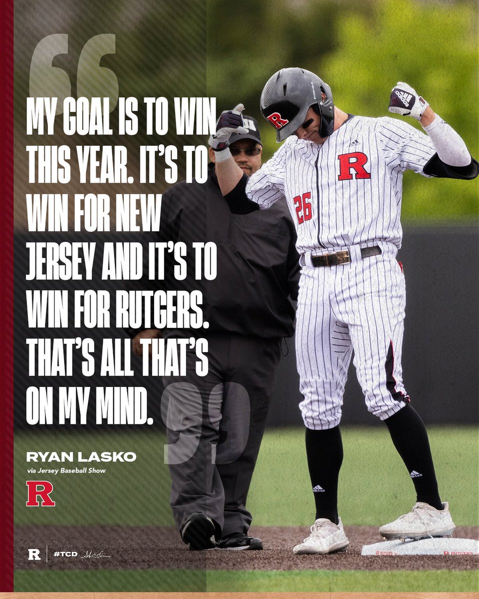 RutgersBaseball's tweet photo. One goal on the mind of Ryan Lasko this season: Win. 

For New Jersey. For Rutgers. 

#TCD https://t.co/D1jWx0X2MZ