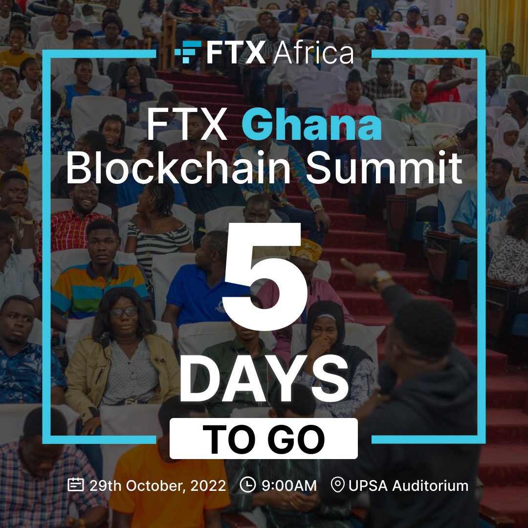 maclord_xavier's tweet photo. The FTX Ghana Blockchain Summit is this weekend🥳
Let the countdown begin ⏰
Come and learn, network with industry likeminded people as well as explore the many opportunities in the crypto ecosystem.
IT IS FREEE🥳
See you there.
https://t.co/bLtGiulCVL
#FTXAFRICA #FTXSummit https://t.co/Q5EihOuDYP