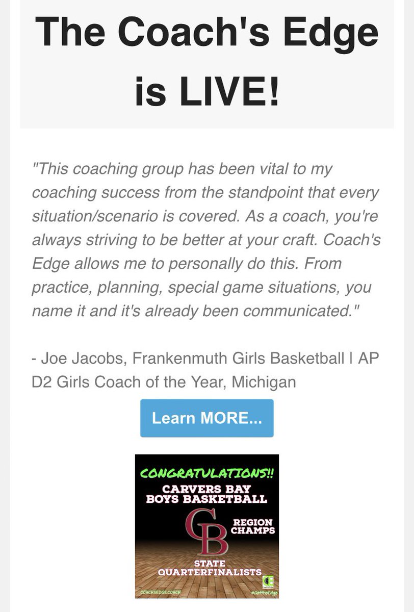 CoachsEdge1's tweet image. When is the perfect time to join Coachsedge.coach ?
Right now! We work with some great programs like @HoopsMuth @joejacobs2 in MI, @Jeff_Mezzatesta in SC and @CoachHuber2 in OH and many more‼️ #gettheedge