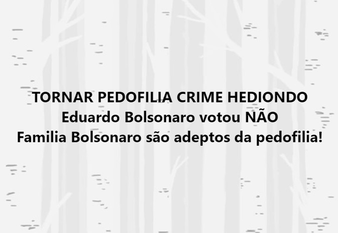 <a href="/FlavioBolsonaro/">Flávio Bolsonaro</a> Eduardo Bolsonaro apoia a pedofilia