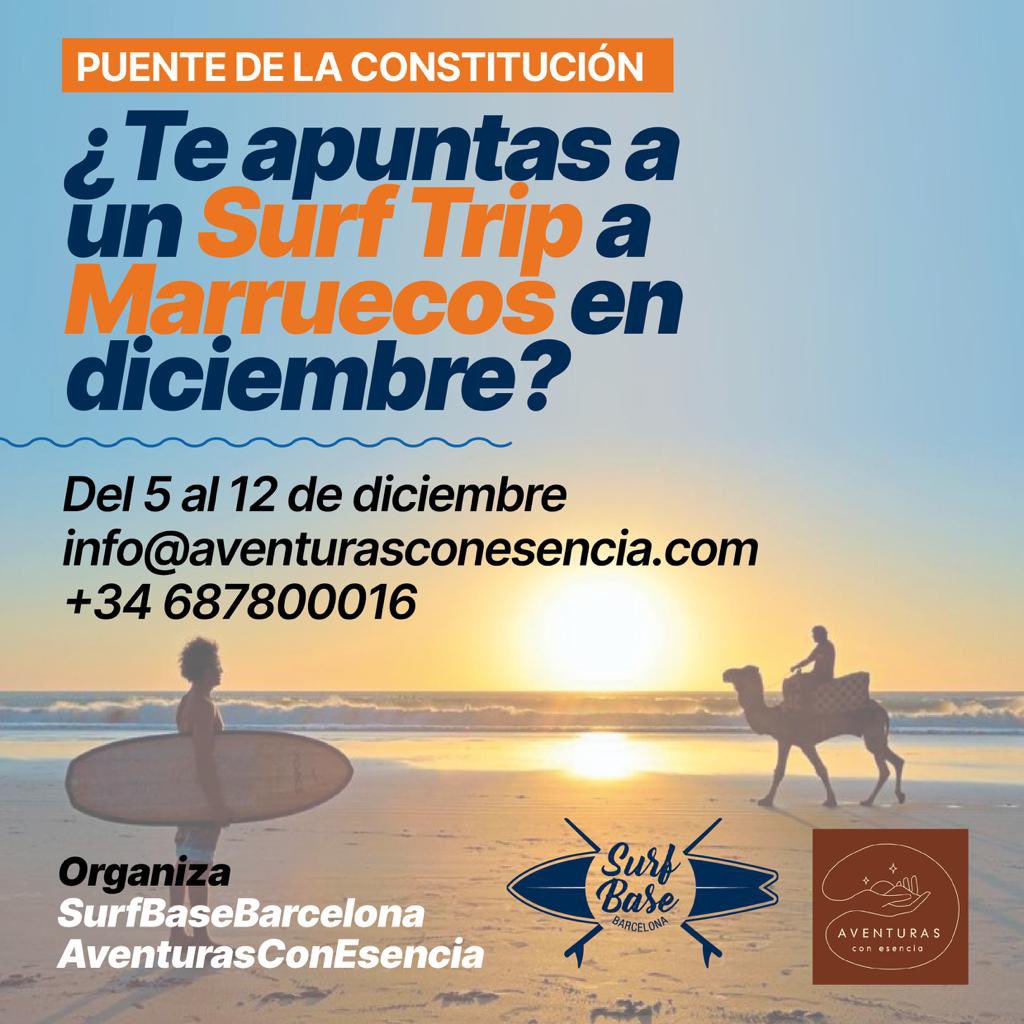 surf_base's tweet photo. 🏄‍♂️🏄🏻‍♀️ #SurfTrip a #Marroc. Vols conèixer la costa marroquina, fer #surf en #onades de qualitat mundial, viure noves experiències i compartir-les amb altres #surfistes?. Doncs no t’ho pensis més, 5/12-12 2022. #TAGHAZOUT #IMSOUANE #SIDIKAOUKI 645 € +✈️vol👉 https://t.co/JCPB8yLSss https://t.co/ZuaQzmN9aJ