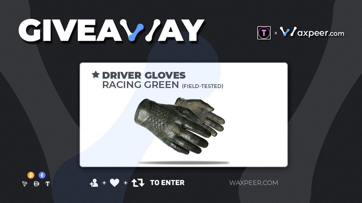 Tomas1120_'s tweet photo. 🔥 CS:GO GIVEAWAY 🔥

🎁 Driver Gloves | Racing Green ($50)

➡️ TO ENTER:

✅ Follow me &amp; @WAXPEER
✅ Retweet
✅ Follow their Instagram: https://t.co/yqNS3LVmjv (show proof)

🗓️ Giveaway ends in 5 days!

#CSGO #CSGOGiveaway https://t.co/GASPa1wNc9