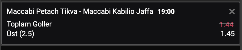 dantetips's tweet photo. Maccabi Petach Tikva - Maccabi Kabilio Jaffa 

Toplam Goller Üst (2.5)

#CANLI https://t.co/KWjIGNoLf9