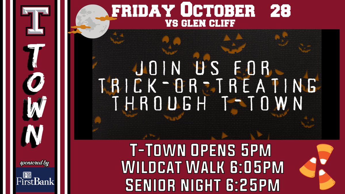 TullahomaHS's tweet photo. Big night at Wilkins Stadium this Friday!

We welcome Frank Mullins players to the Wildcat Walk and to run through the T at game time.

Pregame, we will honor our Senior Football Players, Band Members and Cheerleaders on the field. https://t.co/DyU1I5BxxN