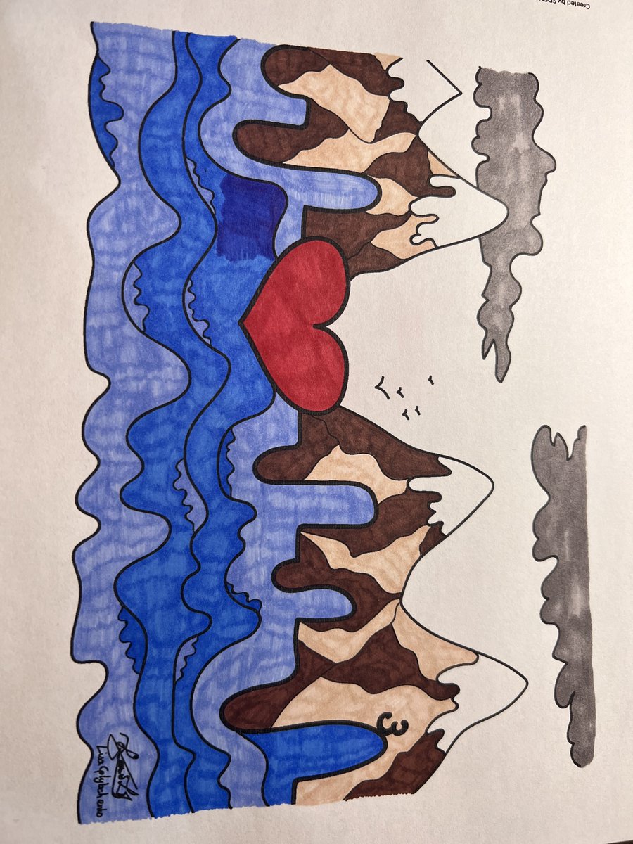 AmandaC14371's tweet photo. I chose to color SDG 3: Good Health and Well-Being. I chose this picture because my #globalgoals is pertaining to Goal 3. The mountains, to me, show there will always be up and downs in someone's life, but the water is the calm after the storm. #WT22Fall https://t.co/fmHLQ7lhOg