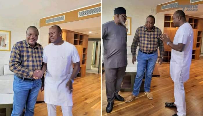 EngKithinji's tweet photo. Former President Uhuru Kenyatta during his trip to Nigeria
The master is happy without suits 
#Mrinfrastructure 
@UhurruKenyatta https://t.co/8p39v39CfW