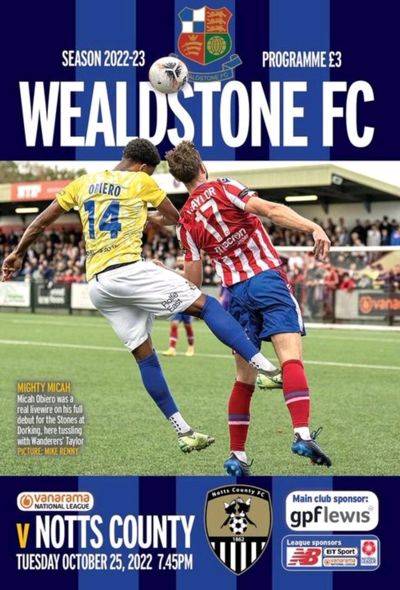 Wealdstone Programme (@wealdstoneprog) on Twitter photo Tomorrow's (Tuesday') <a href="/WealdstoneFC/">Wealdstone FC</a> v <a href="/Official_NCFC/">Notts County FC</a> programme cover @NonLgeProgs #TomorrowsProgrammeToday Tomorrow's (Tuesday') <a href="/WealdstoneFC/">Wealdstone FC</a> v <a href="/Official_NCFC/">Notts County FC</a> programme cover @NonLgeProgs #TomorrowsProgrammeToday